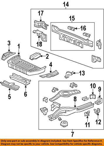 Honda oem 65750shja01zz floor & rails-rear-rear body panel