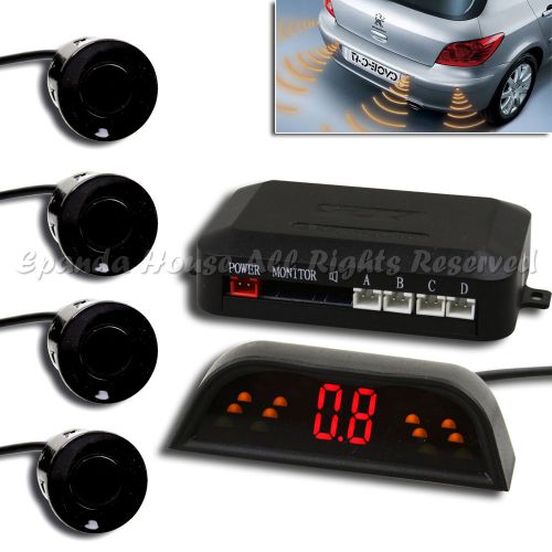 4pc black wireless backup sensors diy upgrade safe reverse system complete kit