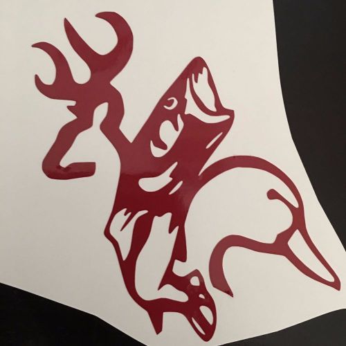 Hunting car vinyl decal (deer, bass, duck) perfect for yeti cups (deep red)