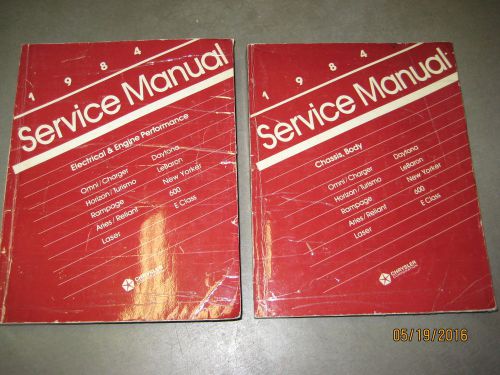 Chrysler 1984 factory service manuals electrical engine performance chassis body