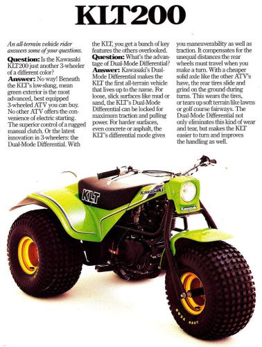 1981 kawasaki klt200 atv brochure -klt 200-kawasaki klt200