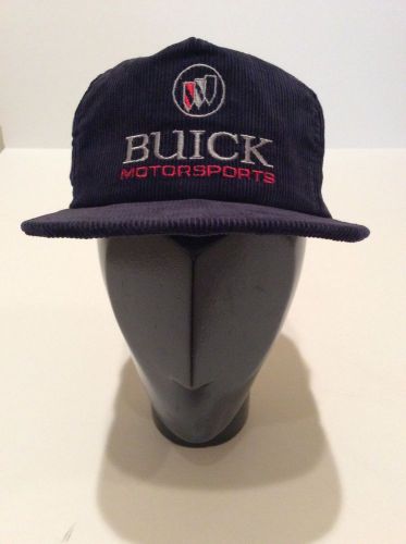 Vintage buick motorsports racing hat nascar blue corduroy snapback trucker hat