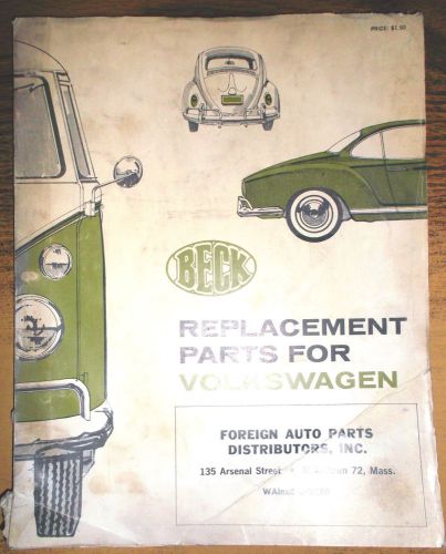 Beck replacement parts for vw volkswagen published by beck october 1963 catalog