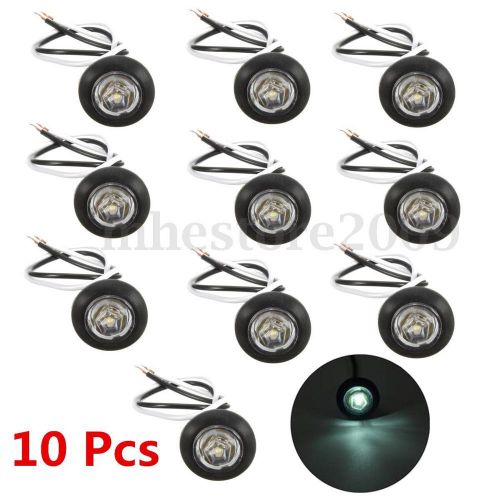 10x white rv truck trailer boat led clearence indicator side marker light 12-24v