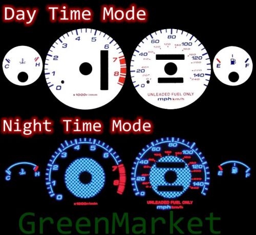 94-01 acura integra rs/gs/ls at  white face blue indiglo glow gauges