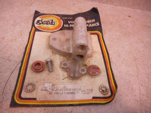 Scat 50.012 stock oil filter block off kit, nos, original pkg, vw, type 1, 2, 3