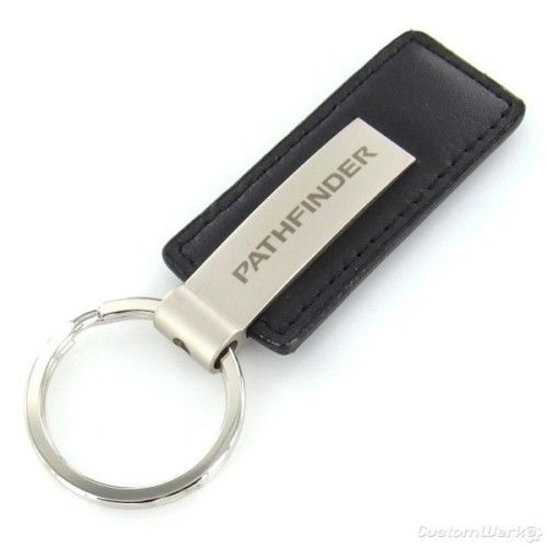 Nissan pathfinder black leather rectangular key chain