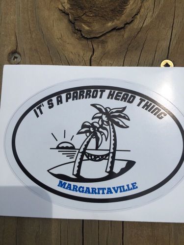 Parrot head fans 4.75x3.25 jimmy buffet margaritaville types euro decal sticker