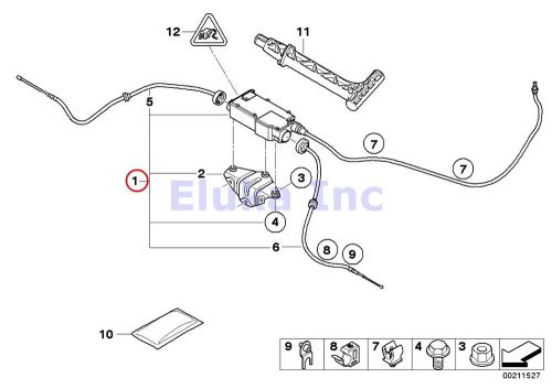 Bmw parking brake actuator with control unit e70 e70n e71 e72 34436850289