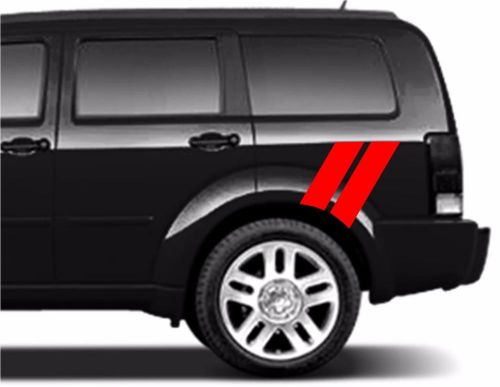 Dodge nitro rear 4&#034; fender double hash bar mark vinyl rally racing stripes decal