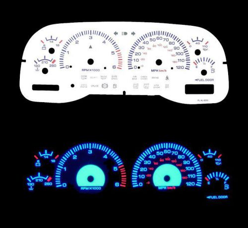 New 97-00 dodge dakota blue indiglo glow white gauges 97 98 99 00