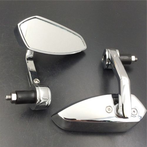 Chromed mirrors for honda/suzuki/kawasaki/harley for any 7/8&#034; or 1&#034; diameter