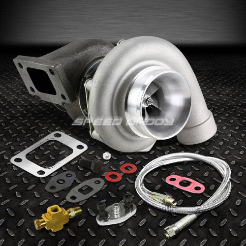 Gt35 gt3582 gt3540 t3 ar.70 500hps bearing v-band turbo charger+36&#034;oil feed line