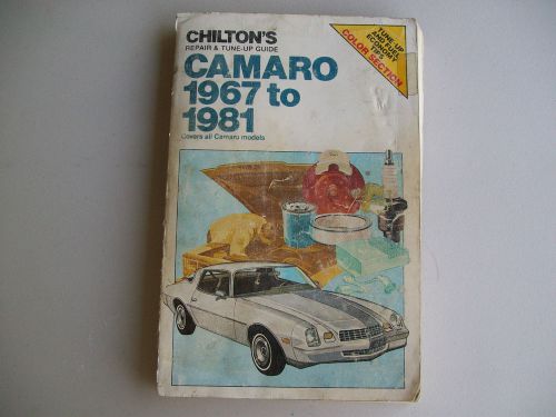 Chiltons camaro 1967 to 1981 repair &amp; tune up guide book chevy gm manual 67-81