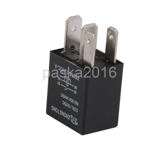 1pcs car truck auto automotive dc 12v 30a 30 amp spst relay 4 pin 4p black