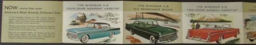 1956 chrysler windsor new yorker color original accordian pocket sales brochure