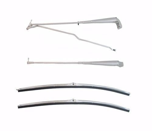 71-81 camaro z28 windshield wiper arms &amp; blades complete new kit, brushed
