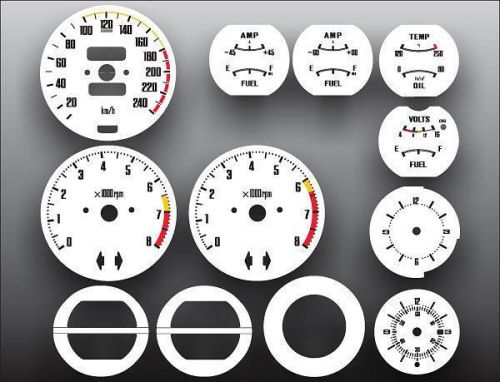 White face gauge kit fits 1970-1976 nissan 240z 260z 280z auto metric kph kmh