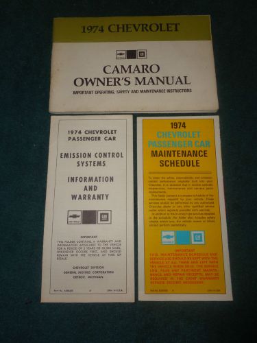 1974 camaro owner&#039;s manual set / owner&#039;s guide packet / nice original book  set