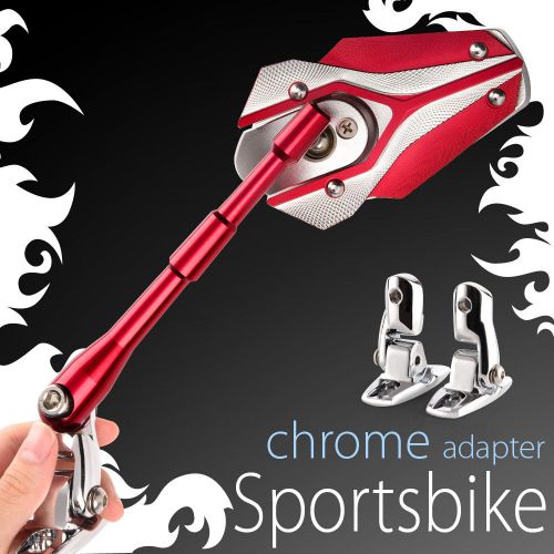 Vawik mirror model viper red for chrome adapter for honda cbr954 rr 02 03