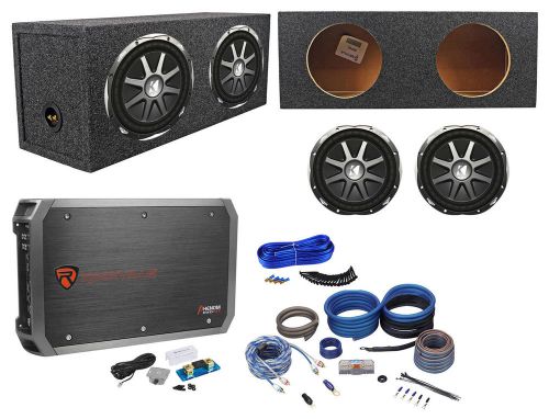 2) kicker 10cvx104 cvx 10&#034; comp vx subs+sealed enclosure+1000w amplifier+amp kit