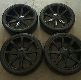 24&#034; black kmc slide wheels rims with falken tires