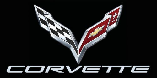 Corvette wing logo indoor/outdoor banner 18&#034; x 36&#034; heavy duty 13 oz vinyl
