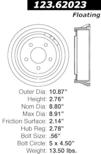 Centric parts 123.62023 rear brake drum