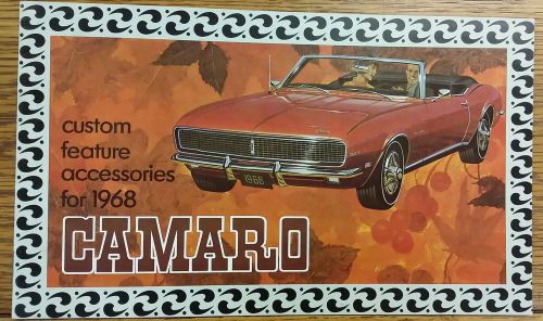 1968 camaro custom feature accessories  brochure - beautiful condition!