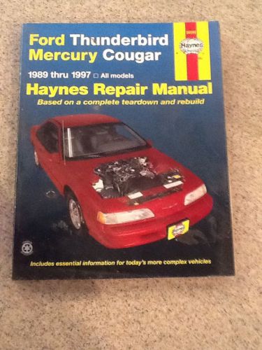 Haynes repair manual 1989-1997 ford thunderbird mercury cougar