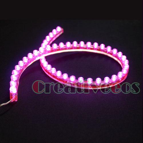 2x 48cm pvc 19" led car truck flexible strip light pink