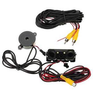 170° night vision waterproof car rear view reverse backup parking camera+2 radar