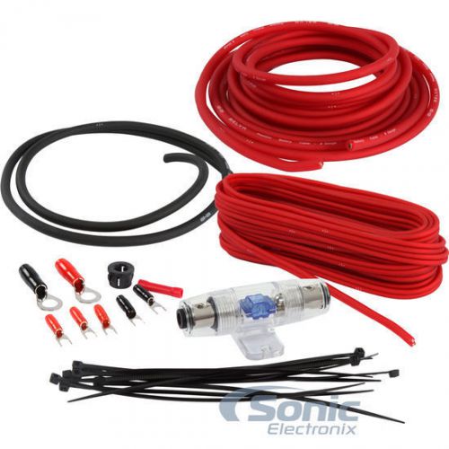 Belva bpk8 8 awg gauge amplifier power wiring install kit w/ speaker cable