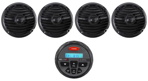 (4) rockford fosgate prime rm1652b 6.5&#034; 300w marine speakers+mb quart receiver