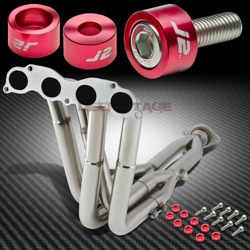 J2 for tsx/cl9 k24a2 exhaust manifold 4-1 tri-y header+red washer bolts