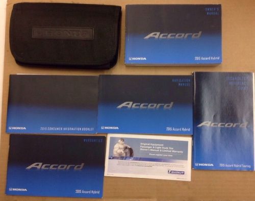 128889.  honda accord hybrid owners manual book set oem used