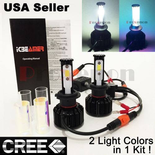 H7 cree cob led 6k white 30k blue all in one kit canbus headlight #go2 low beam