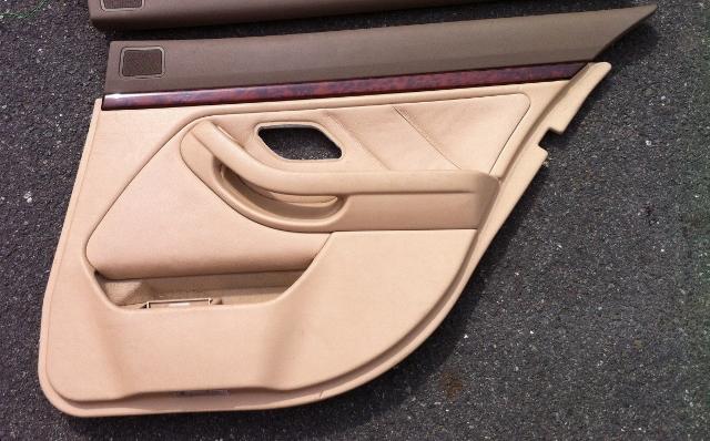 Bmw e39 tan left right rear door panel set wood 97-03 525i 528i 530i 540i 