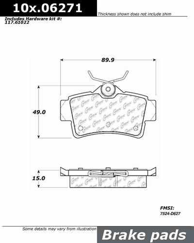 Centric 106.06271 brake pad or shoe, rear