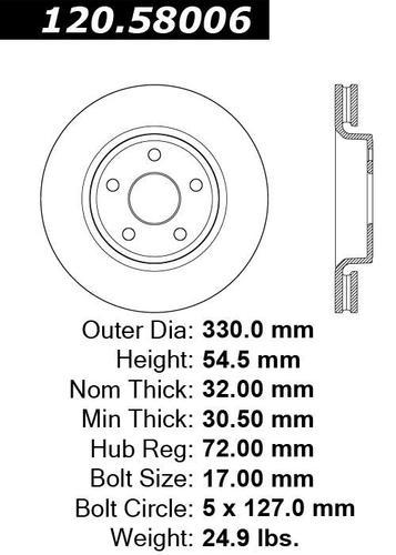 Centric 120.58006 front brake rotor/disc-premium rotor-preferred