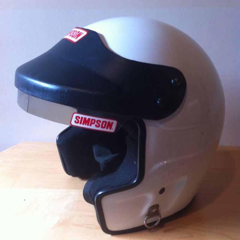 Simpson open faced racing helmet with simpson bag size 7 1/4 auto cross rzr