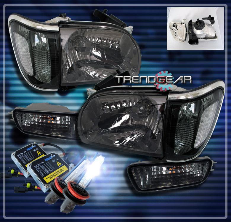 01-04 toyota tacoma pickup crystal head lights+corner+bumper+hid 8k signal smoke