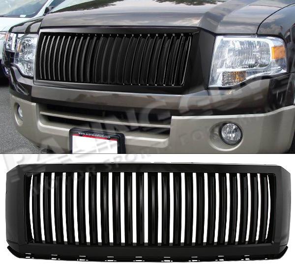 07-09 ford expedition black vertical grille front upper bar grill xlt suv new 