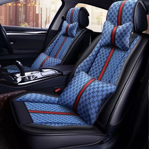 Blue designer fashion print luxury seat covers