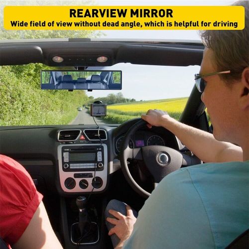 Universal 270mm clip wide on truck convex interior view rear blue tint mirror