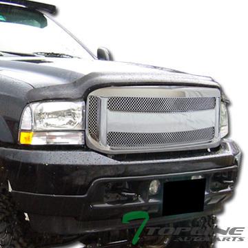 Chrome mesh wire style front hood bumper grill grille abs 99-04 ford f250 f350