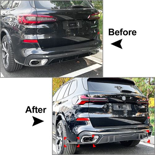 Rear bumper splitter lip side spoiler kit for bmw x5 g05 m sport 2019-2024 2023