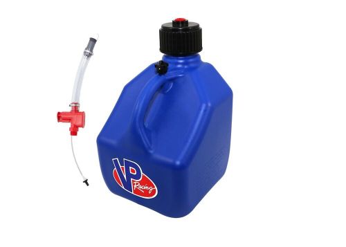 Vp racing single square blue 3 gallon fuel jug with trigger hose