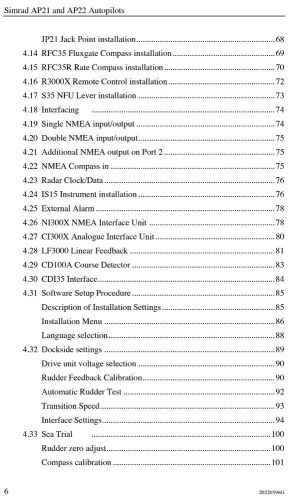 Simrad ap21 ap22 autopilot control head display owner operator&#039;s manual