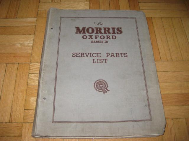 1954 morris oxford series ii service parts list manual 